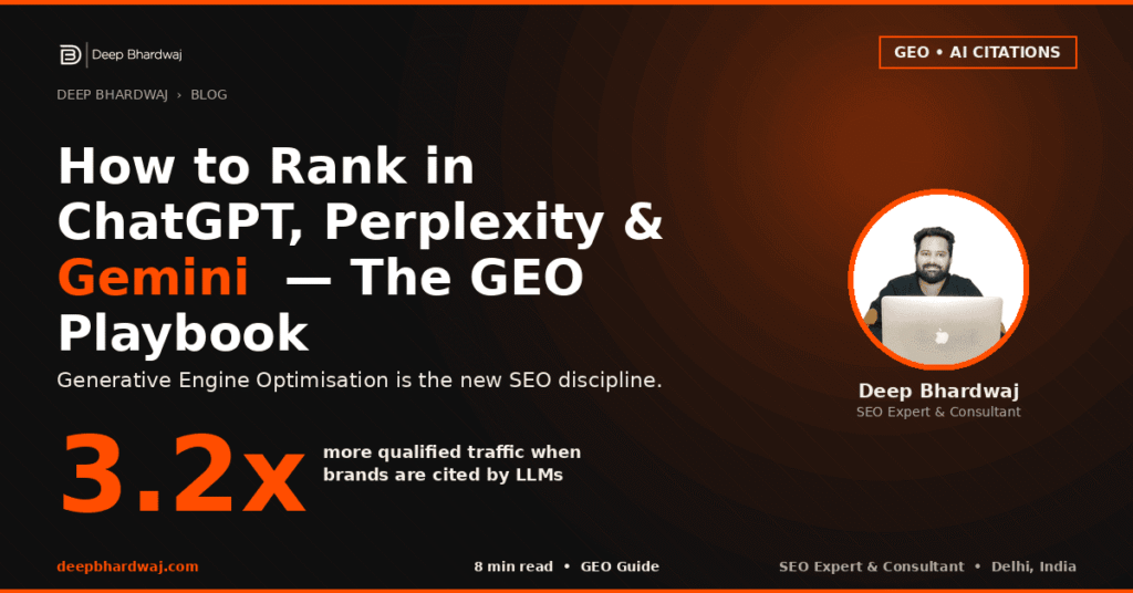 How to Rank in ChatGPT, Perplexity & Gemini: The 2026 GEO Playbook