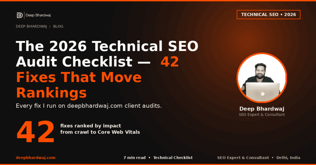 Technical SEO Audit Checklist 2026: 42 Fixes That Actually Move Rankings