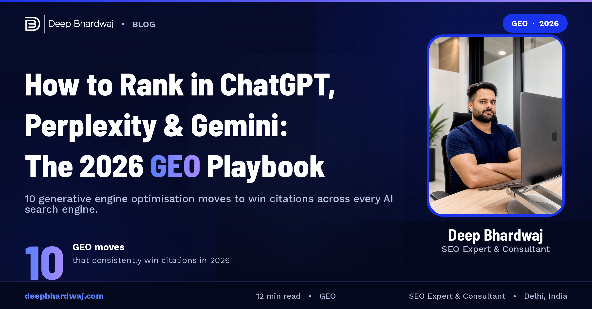 How to Rank in ChatGPT, Perplexity & Gemini: The 2026 GEO Playbook