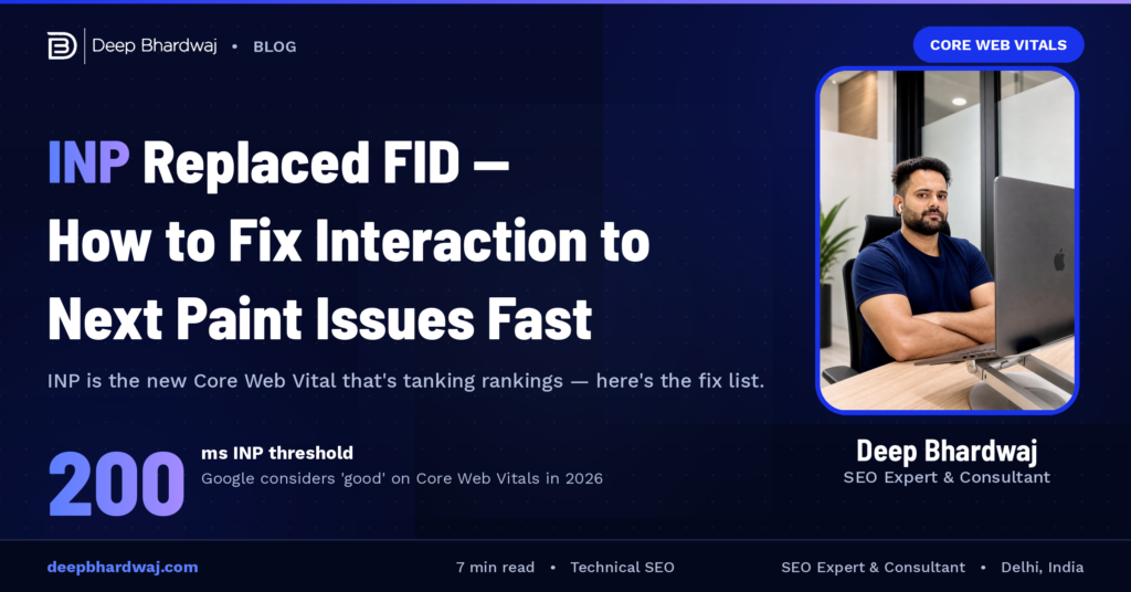INP Replaced FID — How to Fix Interaction to Next Paint Issues Fast