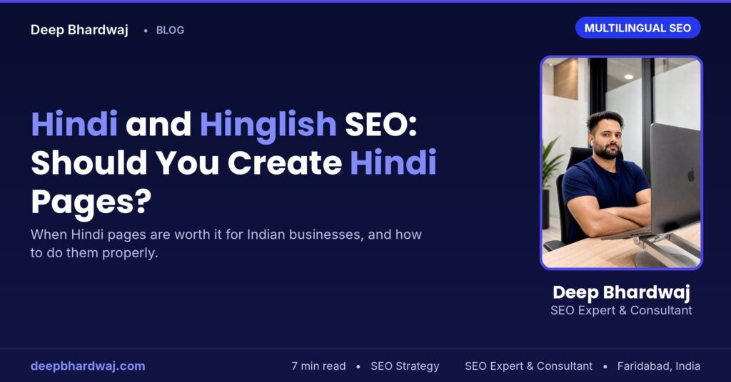 Hindi and Hinglish SEO: Should Indian Businesses Create Hindi Pages?