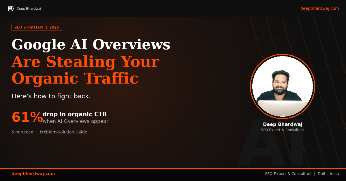 Google AI Overviews stealing organic traffic — how to fight back — Deep Bhardwaj
